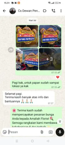 Testimonial Papan Bunga Pernikahan minahasa
